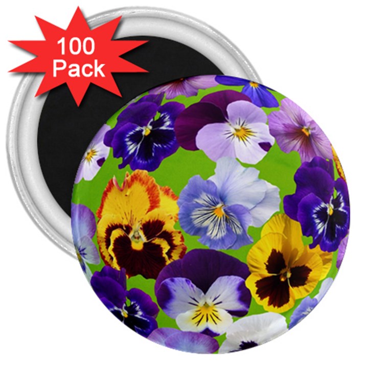 Spring Pansy Blossom Bloom Plant 3  Magnets (100 pack)