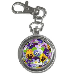 Spring Pansy Blossom Bloom Plant Key Chain Watches by Nexatart