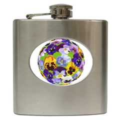 Spring Pansy Blossom Bloom Plant Hip Flask (6 Oz) by Nexatart