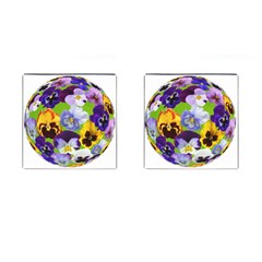 Spring Pansy Blossom Bloom Plant Cufflinks (square) by Nexatart