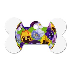 Spring Pansy Blossom Bloom Plant Dog Tag Bone (one Side) by Nexatart