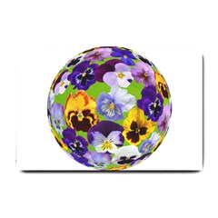 Spring Pansy Blossom Bloom Plant Small Doormat  by Nexatart