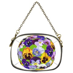 Spring Pansy Blossom Bloom Plant Chain Purses (two Sides)  by Nexatart