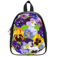 Spring Pansy Blossom Bloom Plant School Bags (small)  by Nexatart