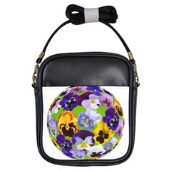 Spring Pansy Blossom Bloom Plant Girls Sling Bags by Nexatart