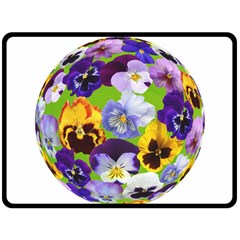 Spring Pansy Blossom Bloom Plant Fleece Blanket (large)  by Nexatart