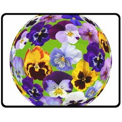 Spring Pansy Blossom Bloom Plant Fleece Blanket (medium)  by Nexatart