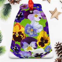 Spring Pansy Blossom Bloom Plant Bell Ornament (two Sides) by Nexatart