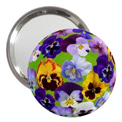 Spring Pansy Blossom Bloom Plant 3  Handbag Mirrors by Nexatart