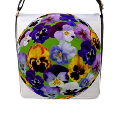 Spring Pansy Blossom Bloom Plant Flap Messenger Bag (l)  by Nexatart