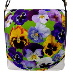 Spring Pansy Blossom Bloom Plant Flap Messenger Bag (s) by Nexatart