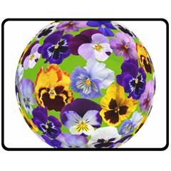 Spring Pansy Blossom Bloom Plant Double Sided Fleece Blanket (medium)  by Nexatart