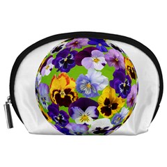 Spring Pansy Blossom Bloom Plant Accessory Pouches (large)  by Nexatart