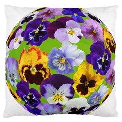 Spring Pansy Blossom Bloom Plant Large Flano Cushion Case (two Sides) by Nexatart