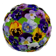 Spring Pansy Blossom Bloom Plant Large 18  Premium Flano Round Cushions by Nexatart