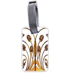 Scroll Gold Floral Design Luggage Tags (Two Sides) Front