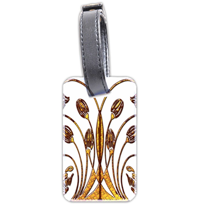 Scroll Gold Floral Design Luggage Tags (Two Sides)