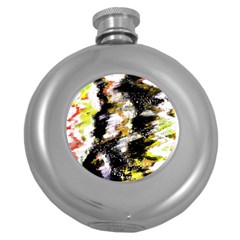 Canvas Acrylic Digital Design Round Hip Flask (5 Oz) by Nexatart