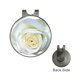 Flower White Rose Lying Hat Clips With Golf Markers by Nexatart