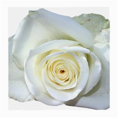 Flower White Rose Lying Medium Glasses Cloth (2-side) by Nexatart