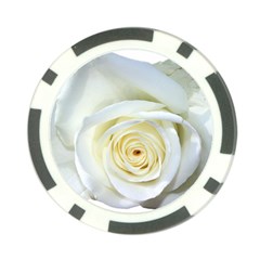 Flower White Rose Lying Poker Chip Card Guard by Nexatart