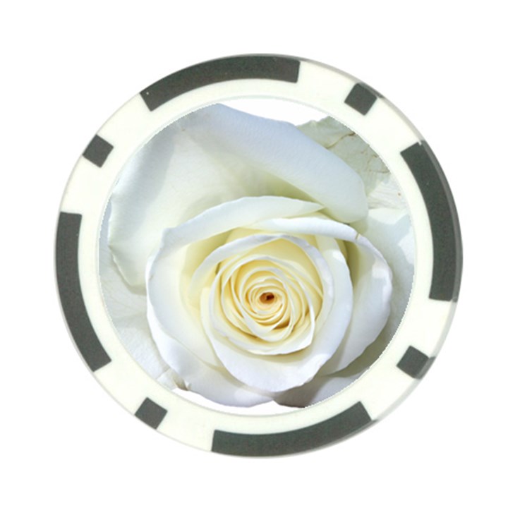 Flower White Rose Lying Poker Chip Card Guard