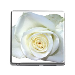 Flower White Rose Lying Memory Card Reader (square) by Nexatart