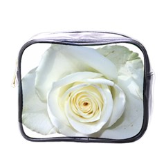 Flower White Rose Lying Mini Toiletries Bags by Nexatart