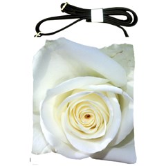 Flower White Rose Lying Shoulder Sling Bags by Nexatart