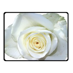 Flower White Rose Lying Double Sided Fleece Blanket (small)  by Nexatart