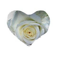 Flower White Rose Lying Standard 16  Premium Flano Heart Shape Cushions by Nexatart