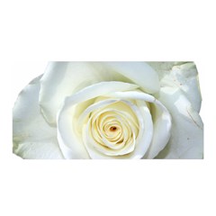 Flower White Rose Lying Satin Wrap by Nexatart