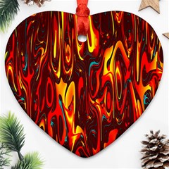 Effect Pattern Brush Red Orange Ornament (heart) by Nexatart