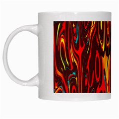 Effect Pattern Brush Red Orange White Mugs by Nexatart