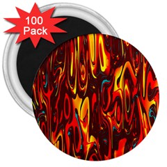 Effect Pattern Brush Red Orange 3  Magnets (100 Pack) by Nexatart