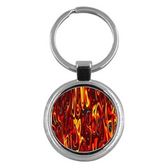 Effect Pattern Brush Red Orange Key Chains (round)  by Nexatart