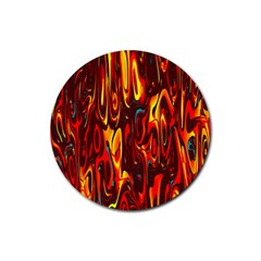 Effect Pattern Brush Red Orange Rubber Round Coaster (4 Pack)  by Nexatart