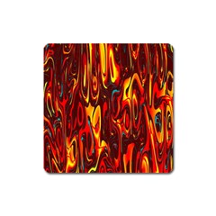 Effect Pattern Brush Red Orange Square Magnet by Nexatart