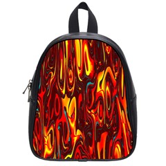 Effect Pattern Brush Red Orange School Bags (small)  by Nexatart