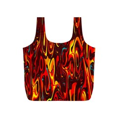 Effect Pattern Brush Red Orange Full Print Recycle Bags (s)  by Nexatart