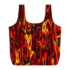 Effect Pattern Brush Red Orange Full Print Recycle Bags (l)  by Nexatart