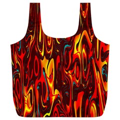 Effect Pattern Brush Red Orange Full Print Recycle Bags (l)  by Nexatart