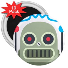 Robot 3  Magnets (10 Pack)  by BestEmojis