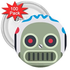 Robot 3  Buttons (100 Pack)  by BestEmojis