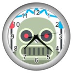 Robot Wall Clocks (Silver)  Front