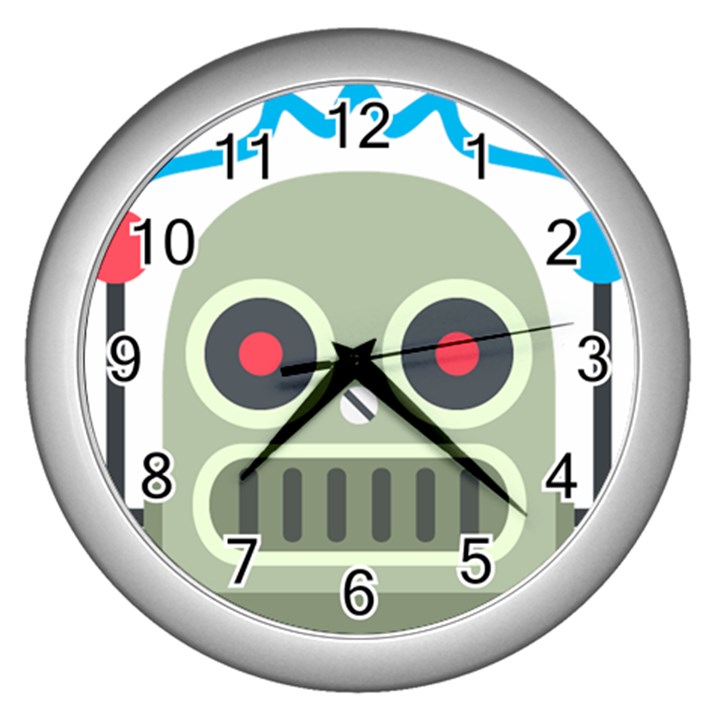 Robot Wall Clocks (Silver) 