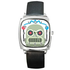 Robot Square Metal Watch by BestEmojis