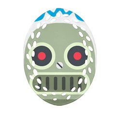 Robot Oval Filigree Ornament (two Sides) by BestEmojis