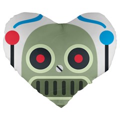 Robot Large 19  Premium Heart Shape Cushions by BestEmojis