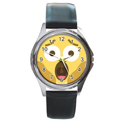 Scream Emoji Round Metal Watch by BestEmojis